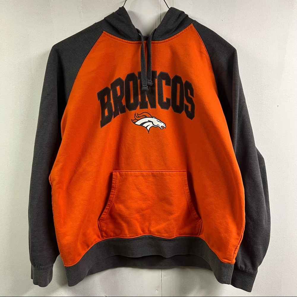 Denver Broncos NFL Orange and Grey Hoodie
